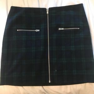 Madewell Plaid Zipper Skirt
